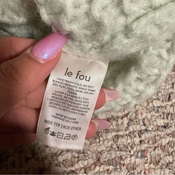 Aritzia Wilfred  Le Fou Shimmy Sweater Ginger Mint Alpaca Wool Blend- Size Small - Picture 8 of 11